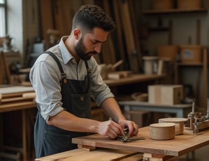 Craftsman working on furniture restoration in Melbourne workshop